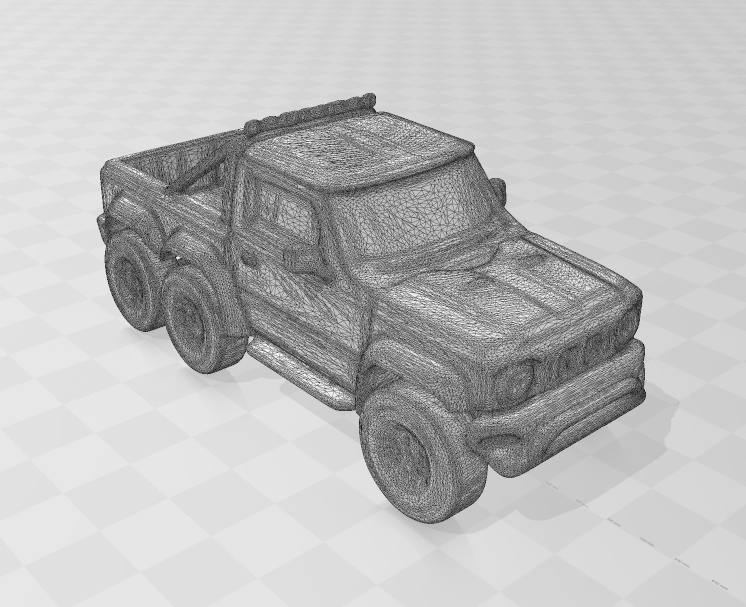 スズキ 新型ジムニー風の 6x6 ピックアップ仕様(迷彩柄)3Dデータ 無料お試し版あります