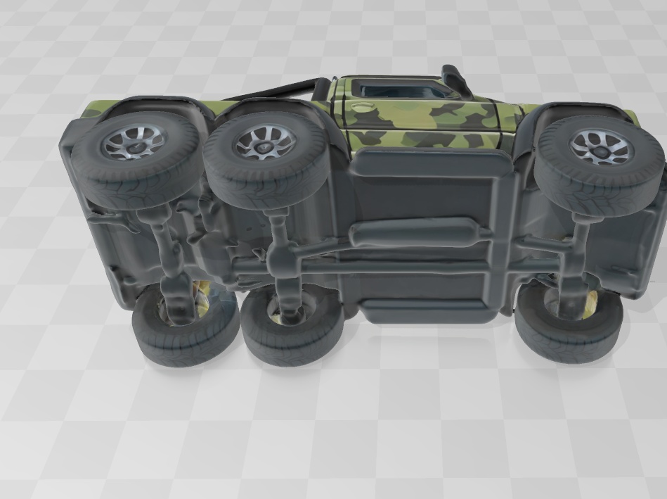 スズキ 新型ジムニー風の 6x6 ピックアップ仕様(迷彩柄)3Dデータ 無料お試し版あります