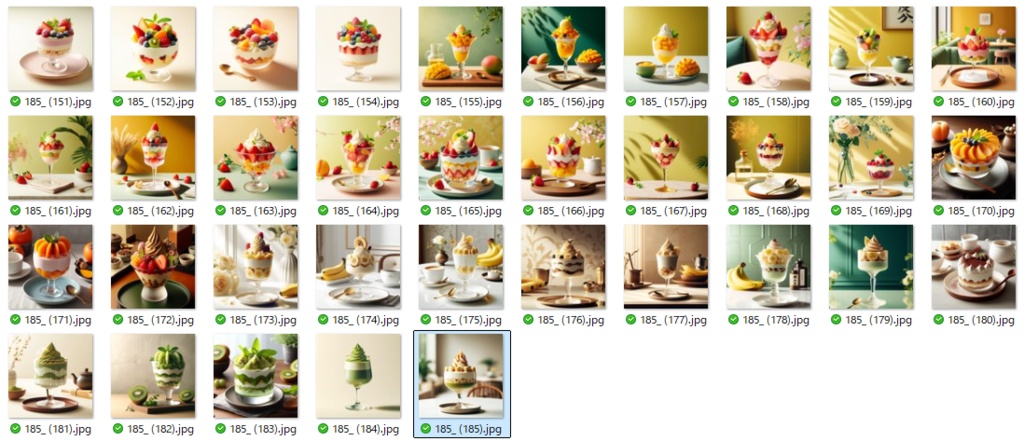 パフェの画像たくさん。185種類 無料お試し版有ります AI生成