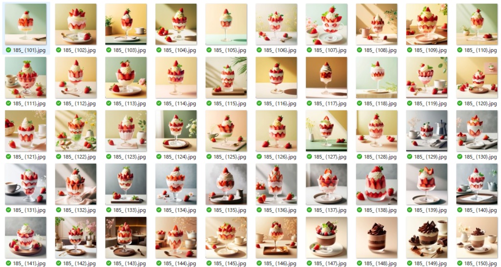 パフェの画像たくさん。185種類 無料お試し版有ります AI生成