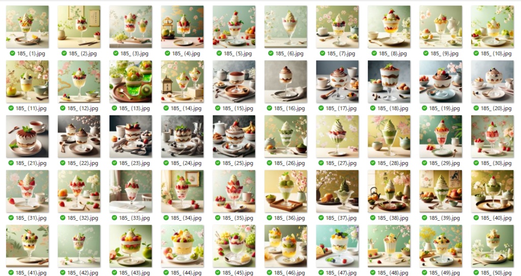 パフェの画像たくさん。185種類 無料お試し版有ります AI生成