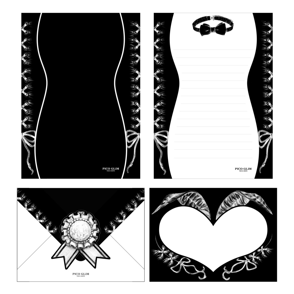 バニーガールのレターセット(シール付き)