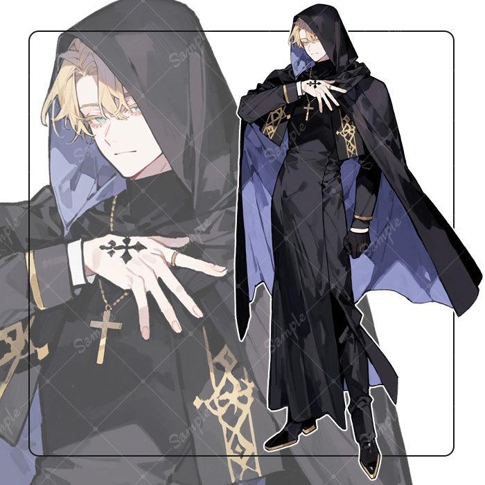 立ち絵素材22 男性 神父 / 悪魔祓い風