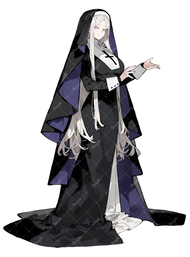 立ち絵素材23 女性 修道女 / シスター風