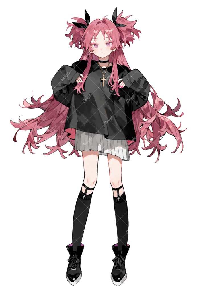 立ち絵素材25 女の子 私服 羽・尻尾差分あり