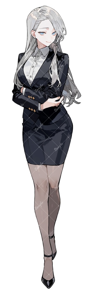 立ち絵素材45 女性 スーツ 差分追加版あり