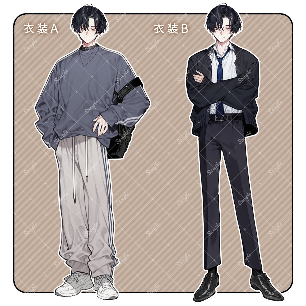 立ち絵素材60 男性 衣装・表情差分追加版あり