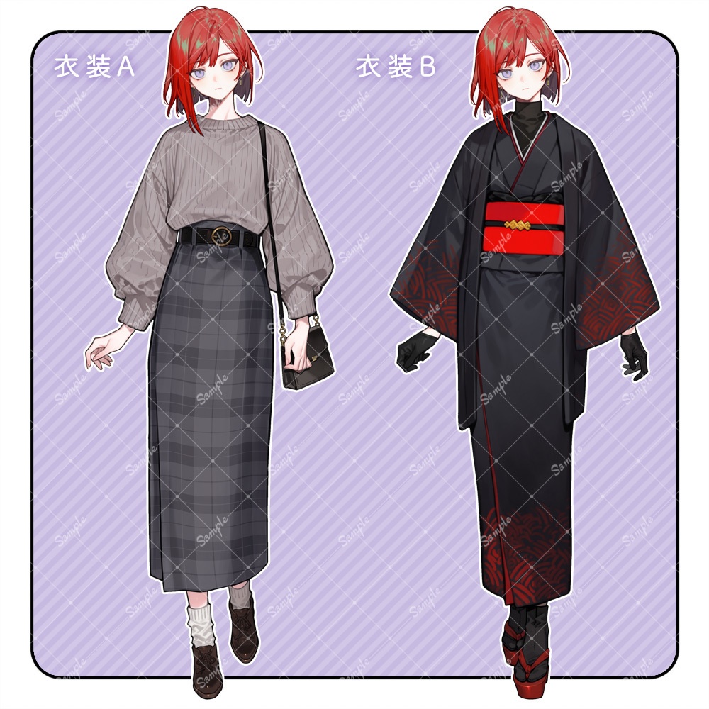 立ち絵素材63 女性 衣装・表情差分あり