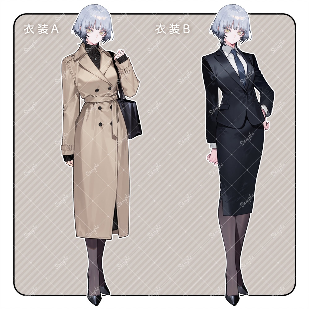 立ち絵素材65 女性 衣装・表情差分あり