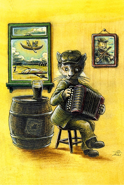 ポストカード「小粋なパディー」Postcard "Rakish Paddy"
