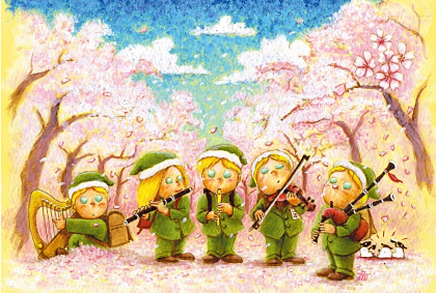 ポストカード「桜の木の下で」Postcard "Down By The Cherry Blossom"
