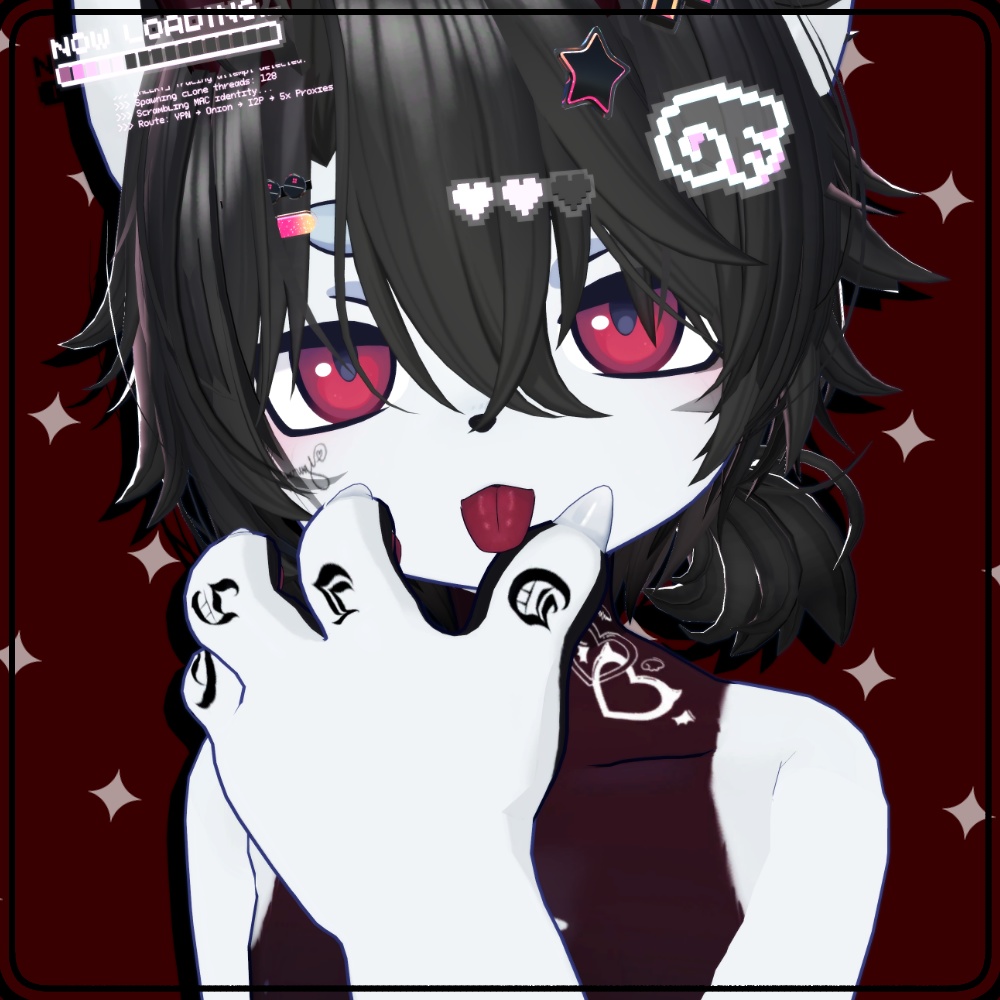 【4アバター対応】Finger tattoo