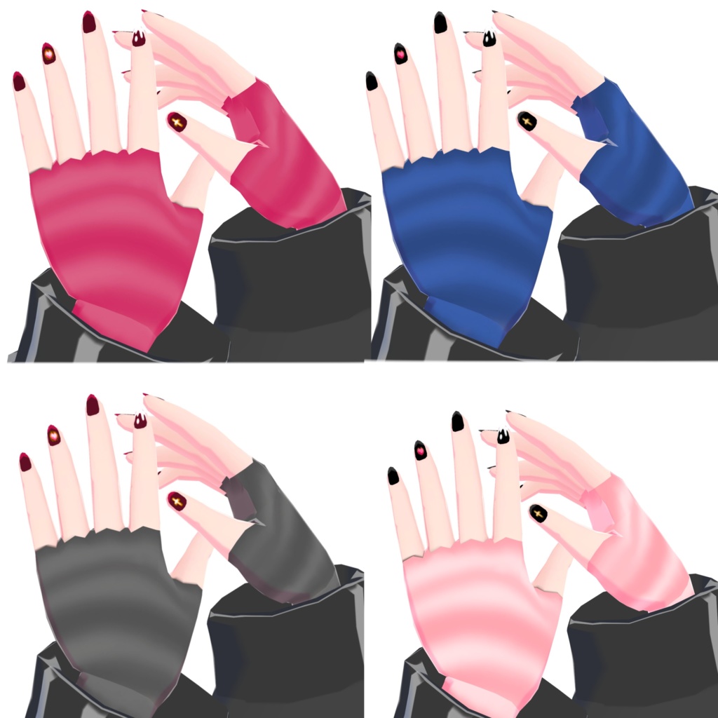 インナー、指あき手袋、ネイル【VRoid正式版用】