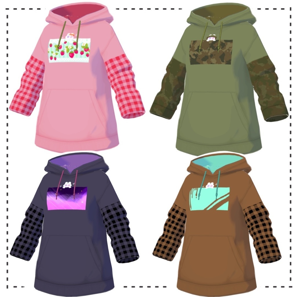 【4種類】うさちょこんパーカー【VRoid正式版用】