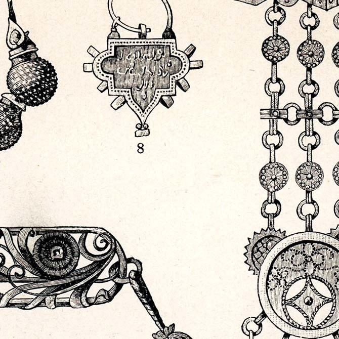 1888s Schmucksachen ドイツのアンティークプリント デジタルデータ