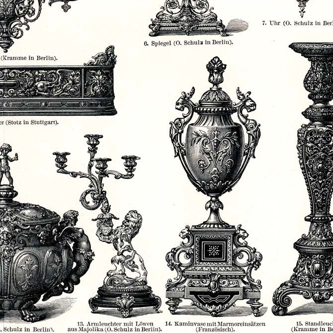 1895s Moderne Bronze Kunstindustrie リトグラフ アートプリント デジタルデータ