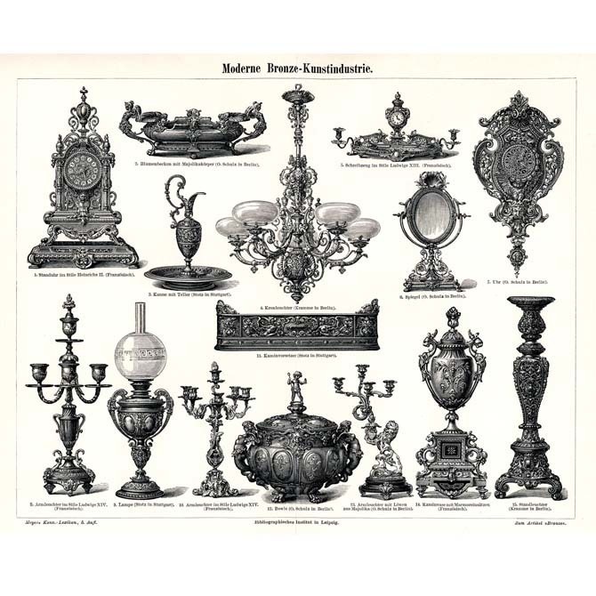 1895s Moderne Bronze Kunstindustrie リトグラフ アートプリント デジタルデータ