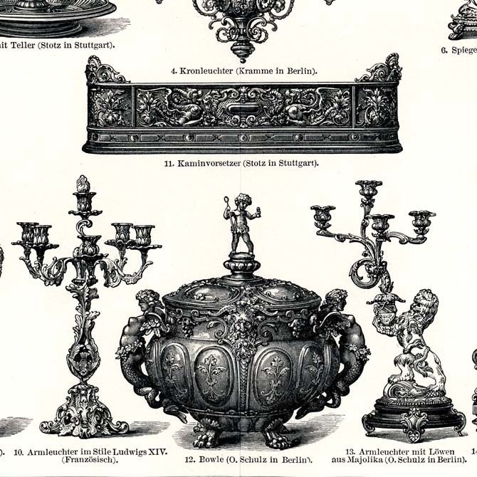 1895s Moderne Bronze Kunstindustrie リトグラフ アートプリント デジタルデータ