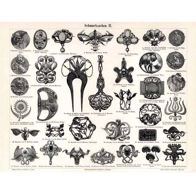 1898s Schmucksachen II ドイツのアンティークプリント デジタルデータ