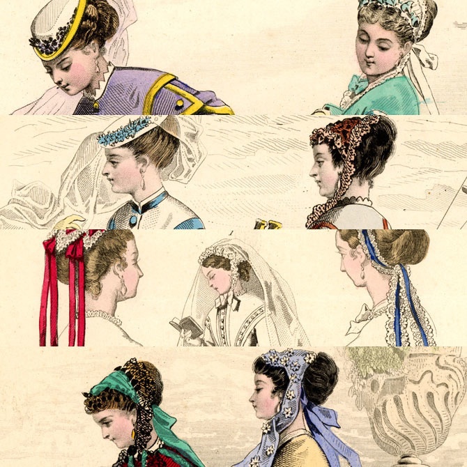 1867 Petit Courrier des Dames 手彩色リトグラフ41枚まとめPDFデータ