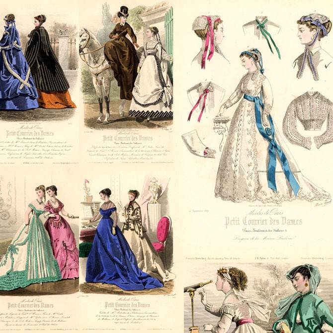 1867 Petit Courrier des Dames 手彩色リトグラフ41枚まとめPDFデータ