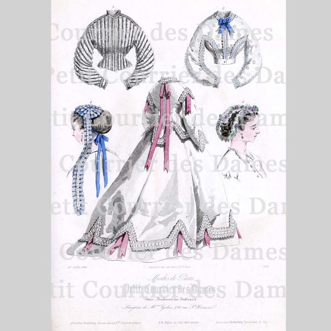 No.3525 1866年『プチ・クリエ・デ・ダーム』手彩色リトグラフ データ