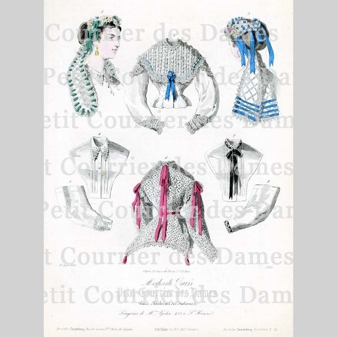 No.3529 1866年『プチ・クリエ・デ・ダーム』手彩色リトグラフ データ