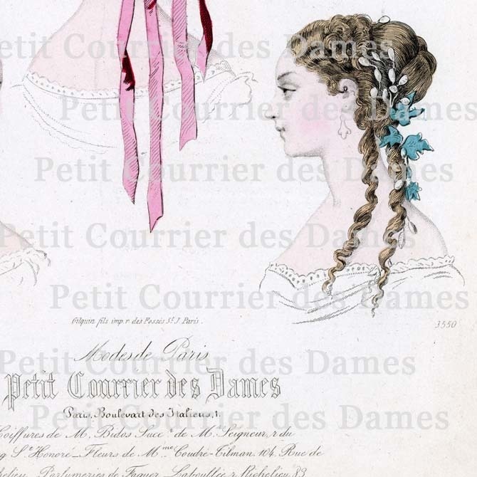 No.3550 1866年『プチ・クリエ・デ・ダーム』手彩色リトグラフ データ