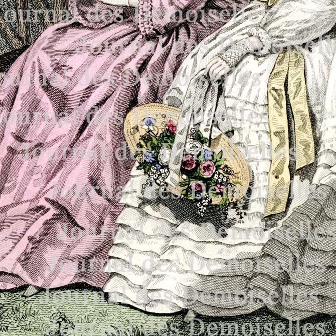 No.V 1850年『Journal des Demoiselles』手彩色リトグラフ データ