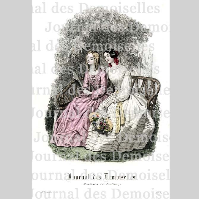 No.V 1850年『Journal des Demoiselles』手彩色リトグラフ データ