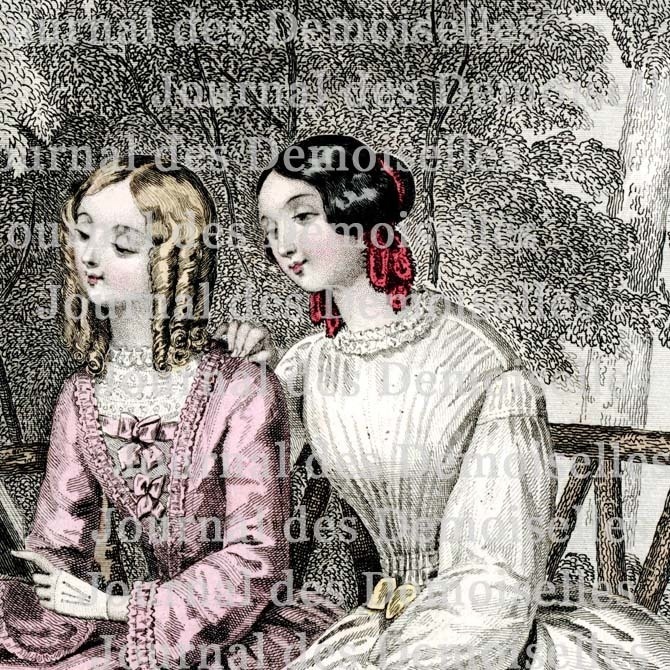 No.V 1850年『Journal des Demoiselles』手彩色リトグラフ データ