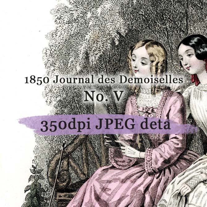 No.V 1850年『Journal des Demoiselles』手彩色リトグラフ データ