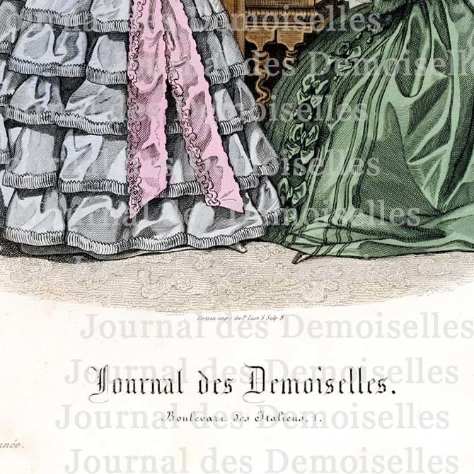 No.XII 1850年『Journal des Demoiselles』手彩色リトグラフ データ