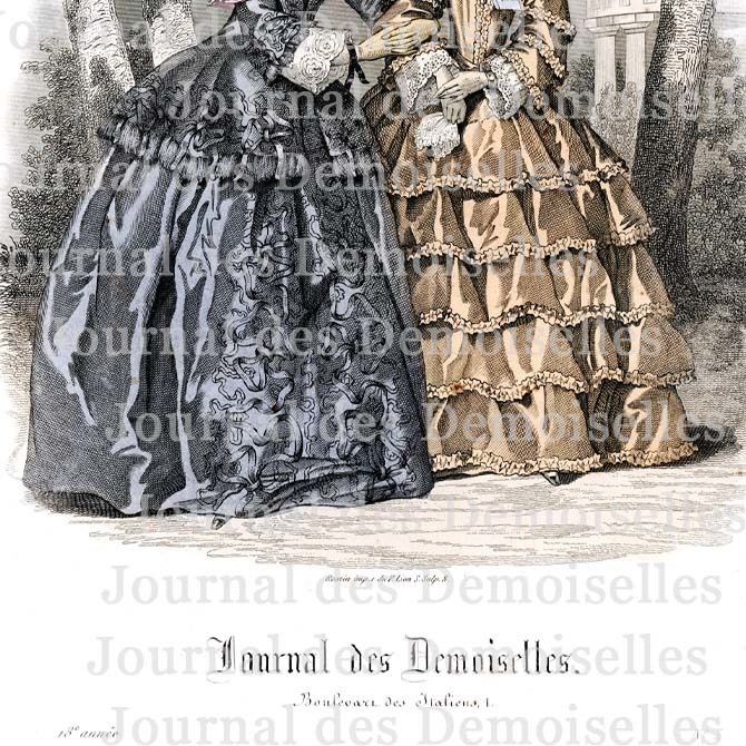 No.X 1850年『Journal des Demoiselles』手彩色リトグラフ データ