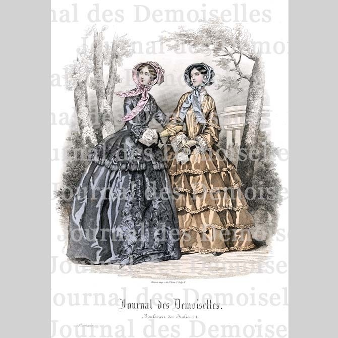 No.X 1850年『Journal des Demoiselles』手彩色リトグラフ データ