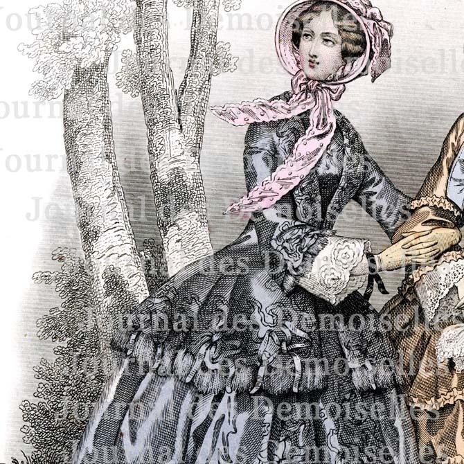 No.X 1850年『Journal des Demoiselles』手彩色リトグラフ データ