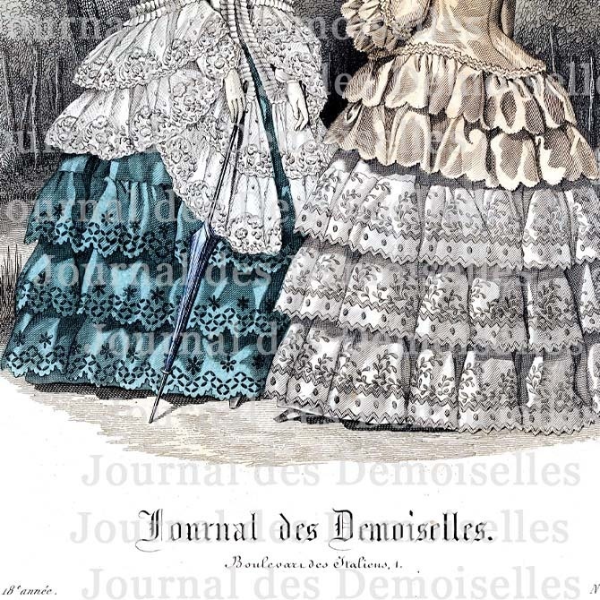 No.VII 1850年『Journal des Demoiselles』手彩色リトグラフ データ