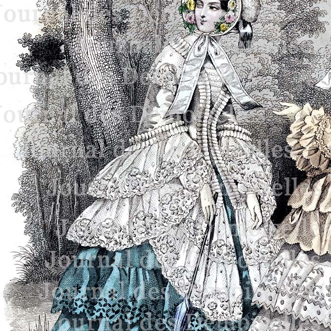 No.VII 1850年『Journal des Demoiselles』手彩色リトグラフ データ