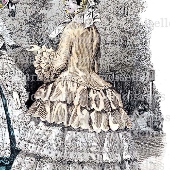 No.VII 1850年『Journal des Demoiselles』手彩色リトグラフ データ