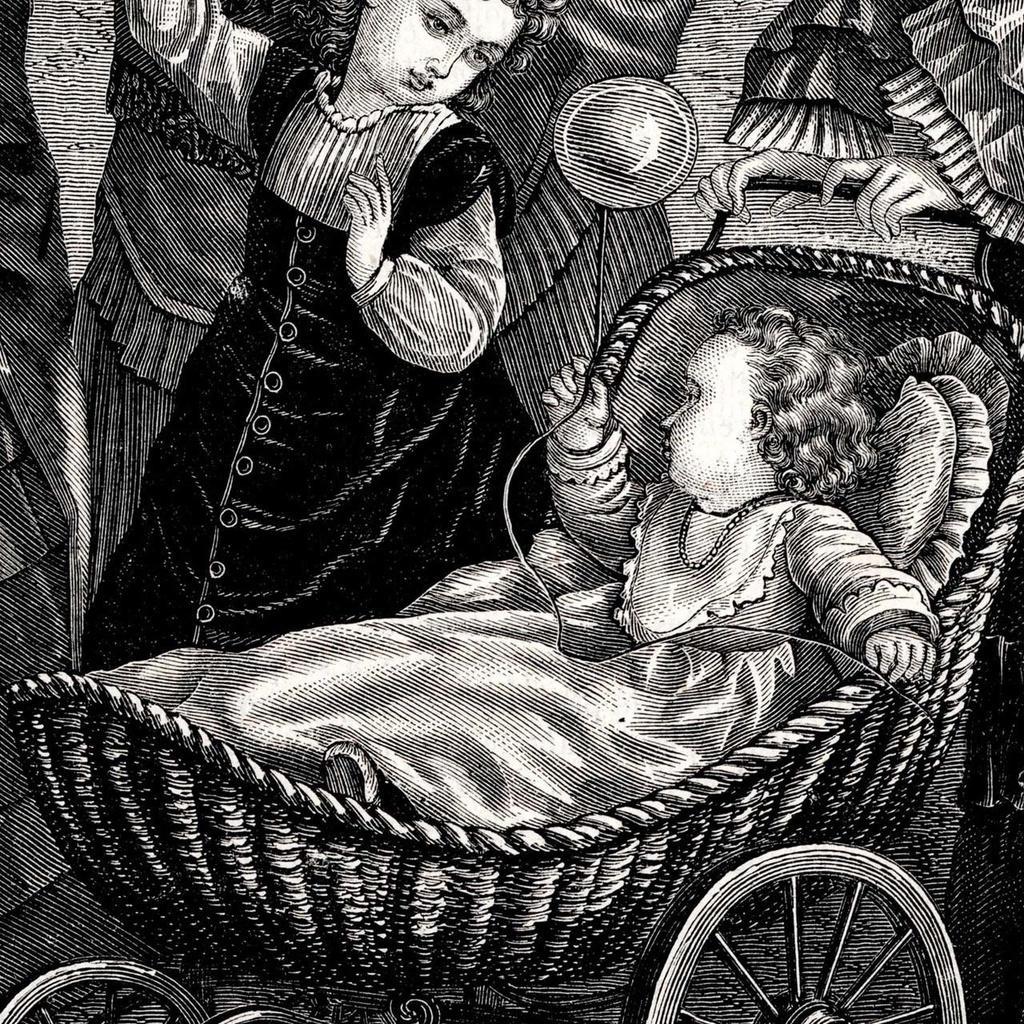 1873 フランスファッション誌『 La Mode Illustree 』見開き銅版画