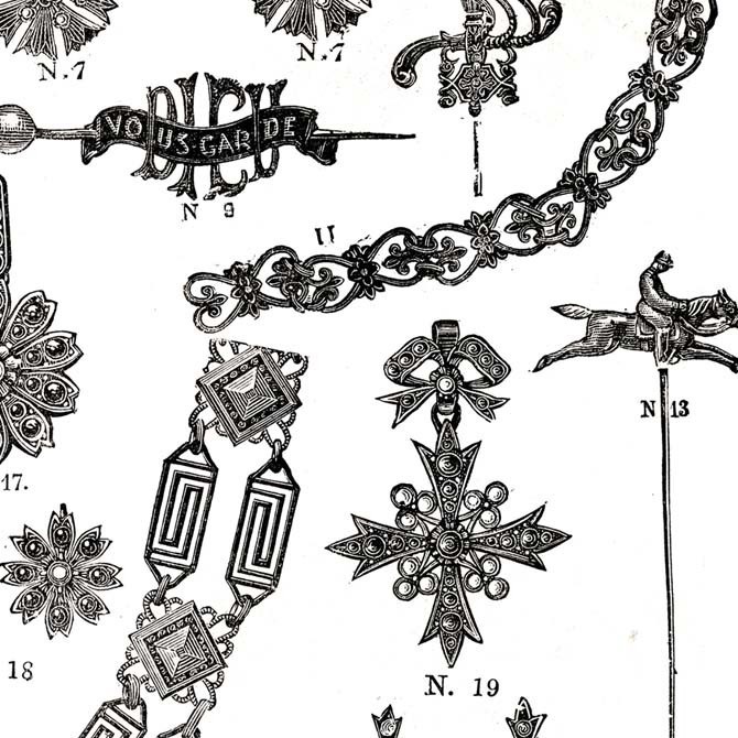 1873 フランスファッション誌『 La Mode Illustree 』Page380 銅版画