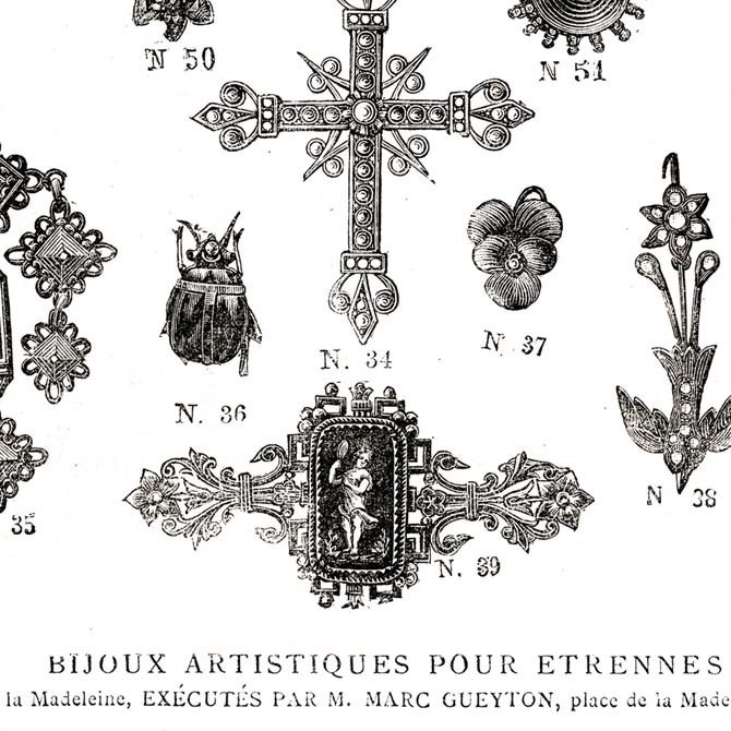 1873 フランスファッション誌『 La Mode Illustree 』Page380 銅版画