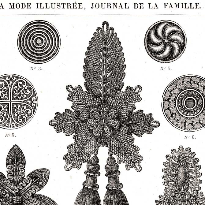 1873 フランスファッション誌『 La Mode Illustree 』Page101 銅版画