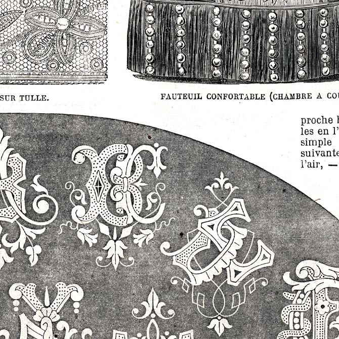 1873 フランスファッション誌『 La Mode Illustree 』Page91 銅版画