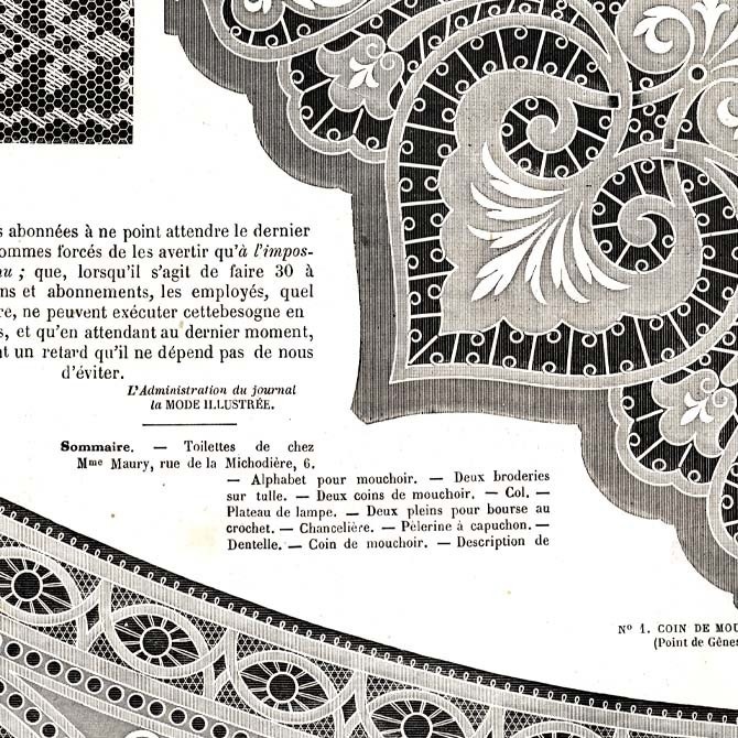 1873 フランスファッション誌『 La Mode Illustree 』Page395 銅版画