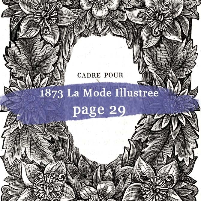 1873 フランスファッション誌『 La Mode Illustree 』Page29 銅版画