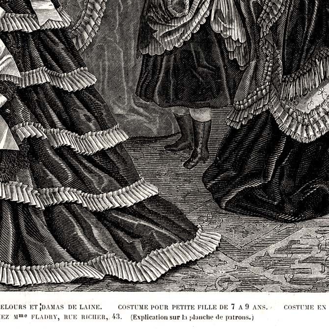 1873 フランスファッション誌『 La Mode Illustree 』Page21 銅版画