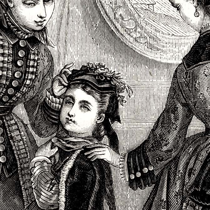 1873 フランスファッション誌『 La Mode Illustree 』Page21 銅版画