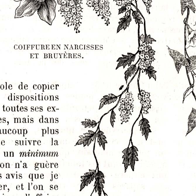 1873 フランスファッション誌『 La Mode Illustree 』Page21 銅版画