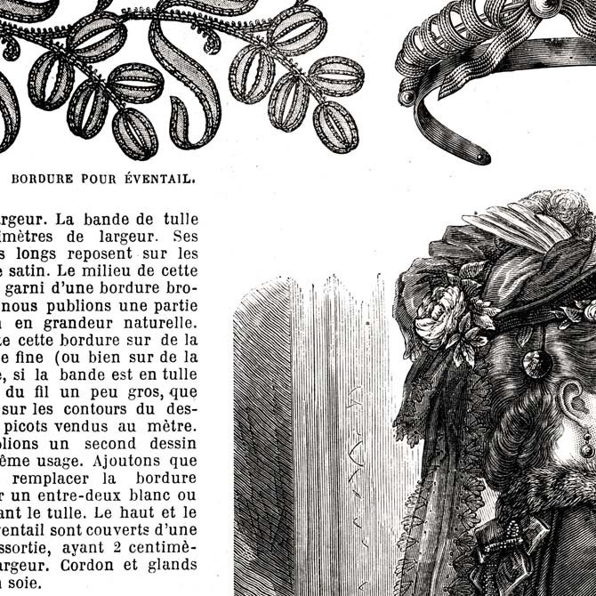 1873 フランスファッション誌『 La Mode Illustree 』Page2 銅版画